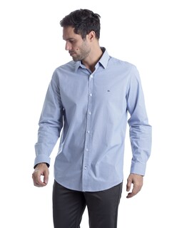 Foto 2 | Foto 2 | Camisa Hombre Kenneth Cole Kcoi25cams35 Microcuadro Slim Fit Azul Algodón