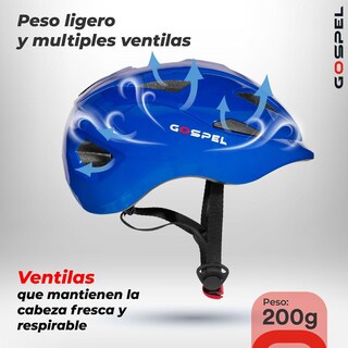 Foto 2 | Foto 2 | Casco Para Bicicleta Gospel Con Luz Talla S Sl712 Color Azul