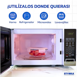 Foto 8 | Foto 8 | Juego De Contenedores De Vidrio 3 contenedores con 3 tapas (6 Piezas) Styrka