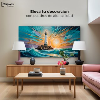 Foto 1 | Foto 1 | Cuadro Decorativo Para Comedor Faro Del Mar Azul 120x60