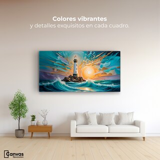 Foto 2 | Foto 2 | Cuadro Decorativo Para Comedor Faro Del Mar Azul 120x60