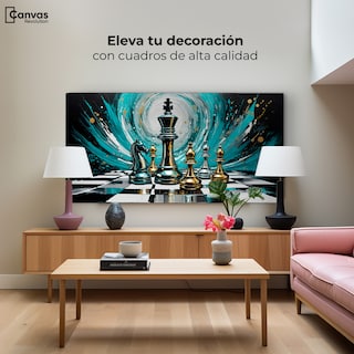 Foto 1 | Foto 1 | Cuadro Decorativo Para Comedor Ajedrez Y Maestría 120x60
