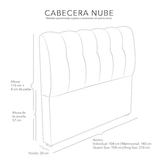 Foto 6 | Foto 6 | Cabecera Dicasa Nube Crema Individial
