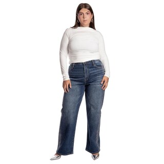 Foto 5 | Foto 5 | Pantalón Wide Leg Curvy Balam Bl7256 Azul Oscuro