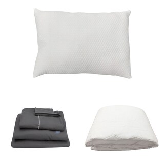 Foto 1 | Foto 1 | Protector Ultra Spring Air Individual + Sábanas Royal Touch Gris + Almohada Frosty