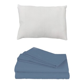 Foto 1 | Foto 1 | Sábanas Basic Spring Air Azul Acero Individual + Almohada Frosty