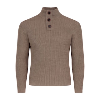 Foto 4 | Foto 4 | Suéter Tejido Cuello Alto Color Beige Con Botones Para Hombre Chb Chili Beans Clothing Co.