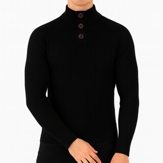 Foto 1 | Foto 1 | Suéter Tejido Cuello Alto Color Negro Con Botones Para Hombre Chb Chili Beans Clothing Co.