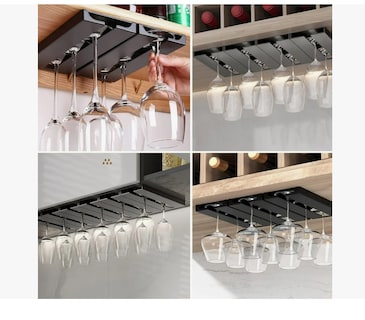 Foto 4 | Foto 4 | 4pcs Desmontable Soporte Para Botella Vino Debajo Gabinete