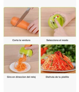 Foto 3 | Foto 3 | Rallador Cortador Verduras En Espiral Cocina 4 En 1 Verde