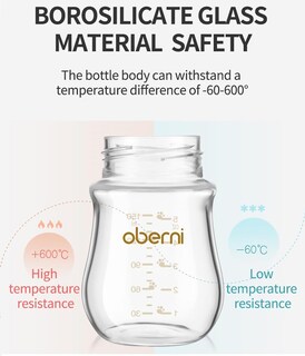 Foto 5 | Foto 5 | Biberón De Vidrio Oberni Anticólico Para Bebé 120 Ml Con Tetina De Flujo Lento S - Venta Internacional.