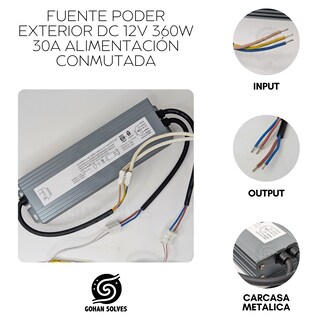 Foto 4 | Foto 4 | Fuente De Poder Dc 12v 360w 30a Slim Adaptador Corriente Balastro Conmutada Exterior Para Iluminación Led Cctv Uso Interior