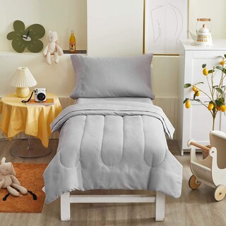 Foto 5 | Foto 5 | Juego De Ropa De Cama Para Niños Pequeños Uozzi Bedding 4 Piezas Gris Suave - Venta Internacional.