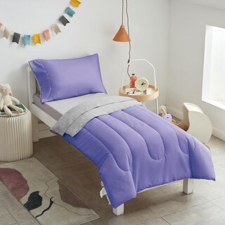 Foto 1 | Foto 1 | Juego De Ropa De Cama Para Niños Pequeños Uozzi 4 Piezas Púrpura Y Gris - Venta Internacional.