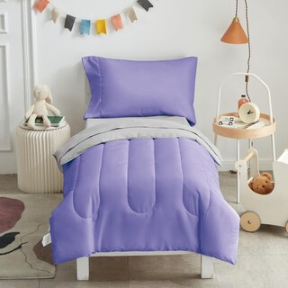 Foto 2 | Foto 2 | Juego De Ropa De Cama Para Niños Pequeños Uozzi 4 Piezas Púrpura Y Gris - Venta Internacional.