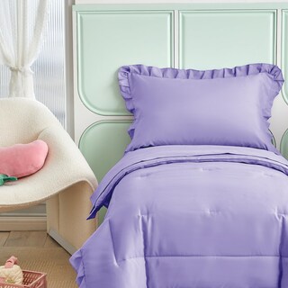 Foto 3 | Foto 3 | Juego De Ropa De Cama Para Niños Pequeños Uozzi 4 Piezas Morado Con Volantes - Venta Internacional.