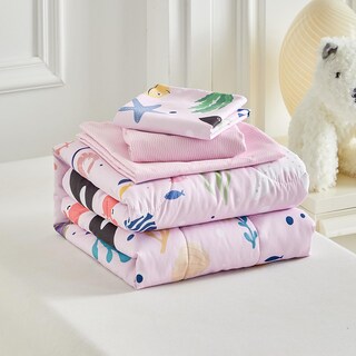 Foto 4 | Foto 4 | Juego De Ropa De Cama Para Niños Pequeños Joyreap Tema Océano Rosado 4 Piezas - Venta Internacional.