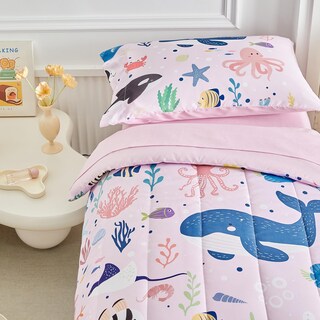 Foto 5 | Foto 5 | Juego De Ropa De Cama Para Niños Pequeños Joyreap Tema Océano Rosado 4 Piezas - Venta Internacional.