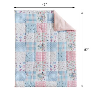 Foto 6 | Foto 6 | Set De Ropa De Cama Para Niños Pequeños Joyreap Rosa Azul Con Diseño De Retazos 107x145 Cm - Venta Internacional.