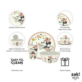 Foto 4 | Foto 4 | Conjunto De Vajilla Infantil Zak Designs Minnie Mouse Plato 20 Cm Bol 15 Cm Vaso 300 Ml - Venta Internacional.