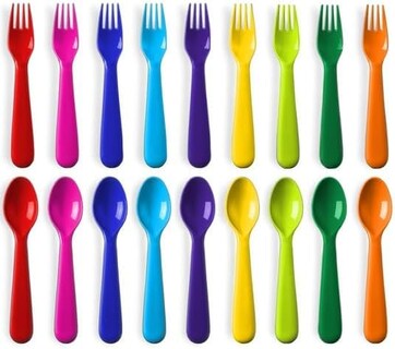 Foto 1 | Foto 1 | Juego De Cubiertos Plaskidy Para Niños Y Niñas De 18 Piezas Libre De Bpa - Venta Internacional.