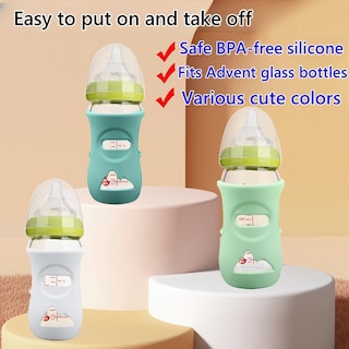Foto 6 | Foto 6 | Fundas De Silicona Qinsuikai Para Biberones De Vidrio Avent 240 Ml - Venta Internacional.
