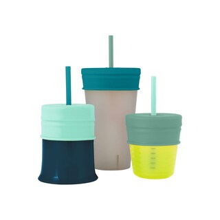 Foto 2 | Foto 2 | Juego De 3 Tapas Y Popotes De Silicona Boon Para Vasos Con Pajilla En Color Verde - Venta Internacional.