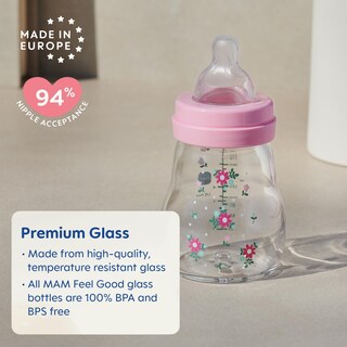 Foto 2 | Foto 2 | Set De 3 Biberones De Vidrio Mam Para Bebé 260 Ml Flujo Medio Sin Bpa - Venta Internacional.