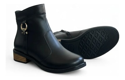 Foto 2 | Foto 2 | Botines De Piel Para Mujer Cómodos Y Modernos Color Negro Relax 2000