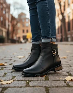 Foto 7 | Foto 7 | Botines De Piel Para Mujer Cómodos Y Modernos Color Negro Relax 2000