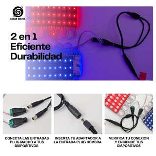 Foto 5 | Foto 5 | 5 Conector Adaptador Alimentacion Doble Plug 1 A 2 Vias Cc Universal 5.5 X 2.5 Doble Entrada Hembra A Salida 2 Macho Convertidor