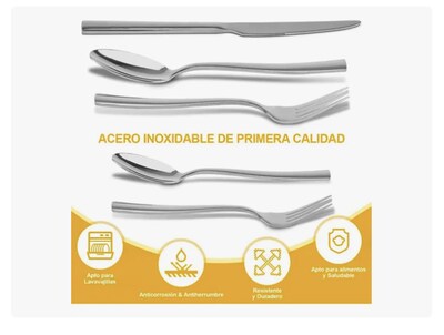 Foto 2 | Foto 2 | Juego de Cubiertos de Acero Inoxidable Xtellar 60 Piezas