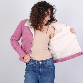 Foto 2 | Foto 2 | Chamarra De Pana Para Mujer Con Bolsillos Greenlander Rosa