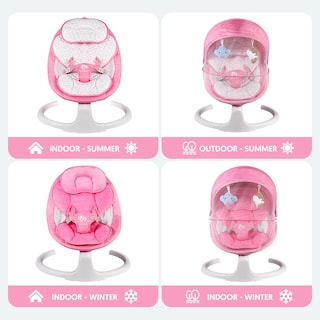 Foto 3 | Foto 3 | Columpio Para Bebé Bellababy Bluetooth 3 Posiciones 5 Velocidades Rosa - Venta Internacional.