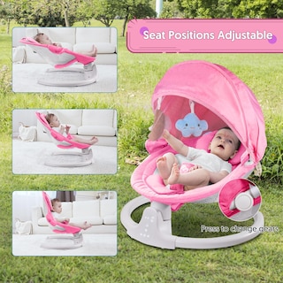 Foto 5 | Foto 5 | Columpio Para Bebé Bellababy Bluetooth 3 Posiciones 5 Velocidades Rosa - Venta Internacional.