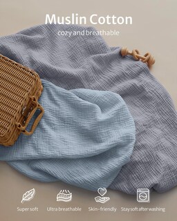 Foto 2 | Foto 2 | Juego De 2 Fundas Para Cambiador De Bebé Blissful Diary En Algodón Muselina - Venta Internacional.