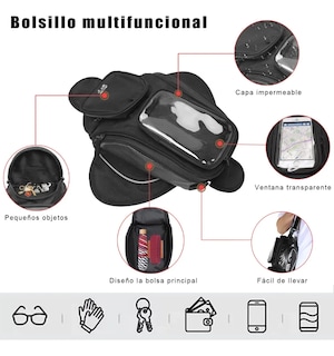 Foto 4 | Foto 4 | Bolsa  Lab.g De Depósito Mochila Para Moto Con Imanes Tanque Bolsa Negro