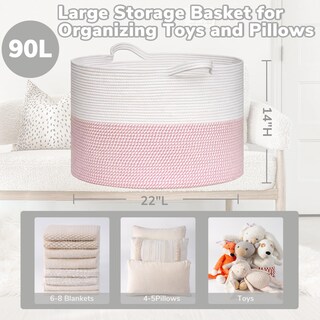 Foto 3 | Foto 3 | Cesta Organizadora Goodpick De Algodón Rosa 56x35 Cm - Venta Internacional.