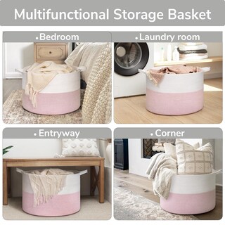 Foto 6 | Foto 6 | Cesta Organizadora Goodpick De Algodón Rosa 56x35 Cm - Venta Internacional.