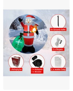 Foto 4 | Foto 4 | Inflable de Navidad Papá Noel con Bolsa de Regalo y Led 2.15m