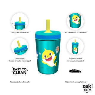 Foto 5 | Foto 5 | Set De Vasos Zak Designs Baby Shark Kelso 450 Ml Juego De 3 Piezas Para Niños - Venta Internacional.