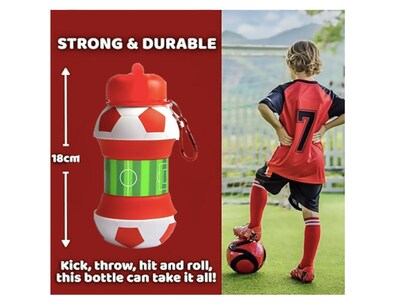 Foto 2 | Foto 2 | Botella de Agua Plegable Deportiva Balón Fútbol