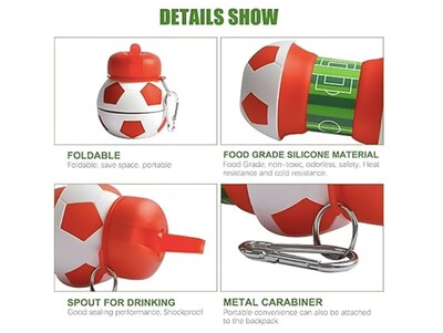 Foto 3 | Foto 3 | Botella de Agua Plegable Deportiva Balón Fútbol