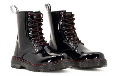 Foto 3 | Foto 3 | Botas Offlander  Tipo Militar  Piel Charol  Negro
