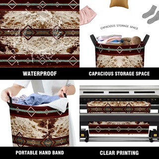 Foto 4 | Foto 4 | Cesto De Ropa Grtarany Con Estampado De Vaca Azteca Impermeable 50 X 38 Cm - Venta Internacional.