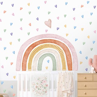 Foto 4 | Foto 4 | Kasubeso Grandes Calcomanías De Pared Arcoíris En Acuarela Con Corazones - Venta Internacional.