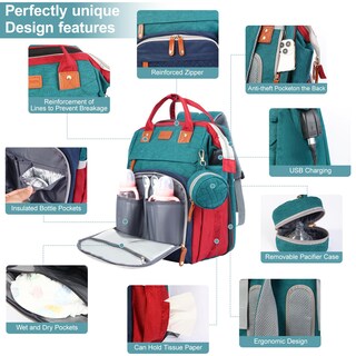 Foto 3 | Foto 3 | Mochila Para Pañales Shengmeister De Gran Capacidad Para Viajes - Venta Internacional.