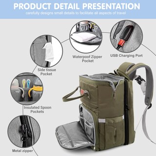 Foto 4 | Foto 4 | Mochila Para Pañales Lexiroman Multifuncional Impermeable - Venta Internacional.