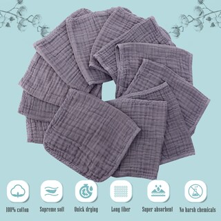 Foto 2 | Foto 2 | Towel Cute Castle - Juego De 12 Paños De Muselina Para Eructos (51 X 25 Cm) Color Gris - Venta Internacional.