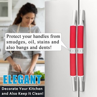 Foto 3 | Foto 3 | Juego De 6 Fundas Para Manillas De Puerta De Nevera Elcoor Color Rojo - Venta Internacional.